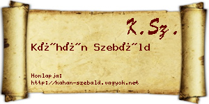 Káhán Szebáld névjegykártya